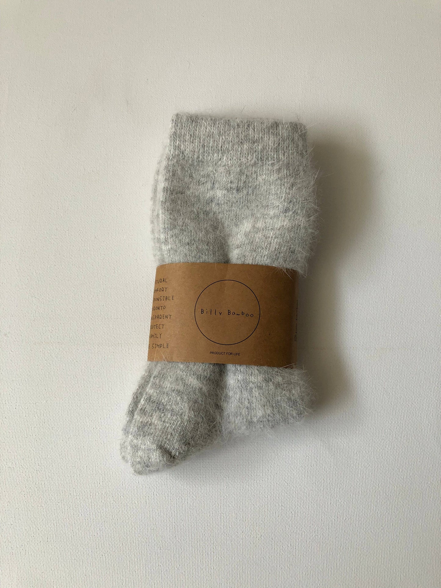 FLUFFY ANGORA SOCKS - NEUTRAL