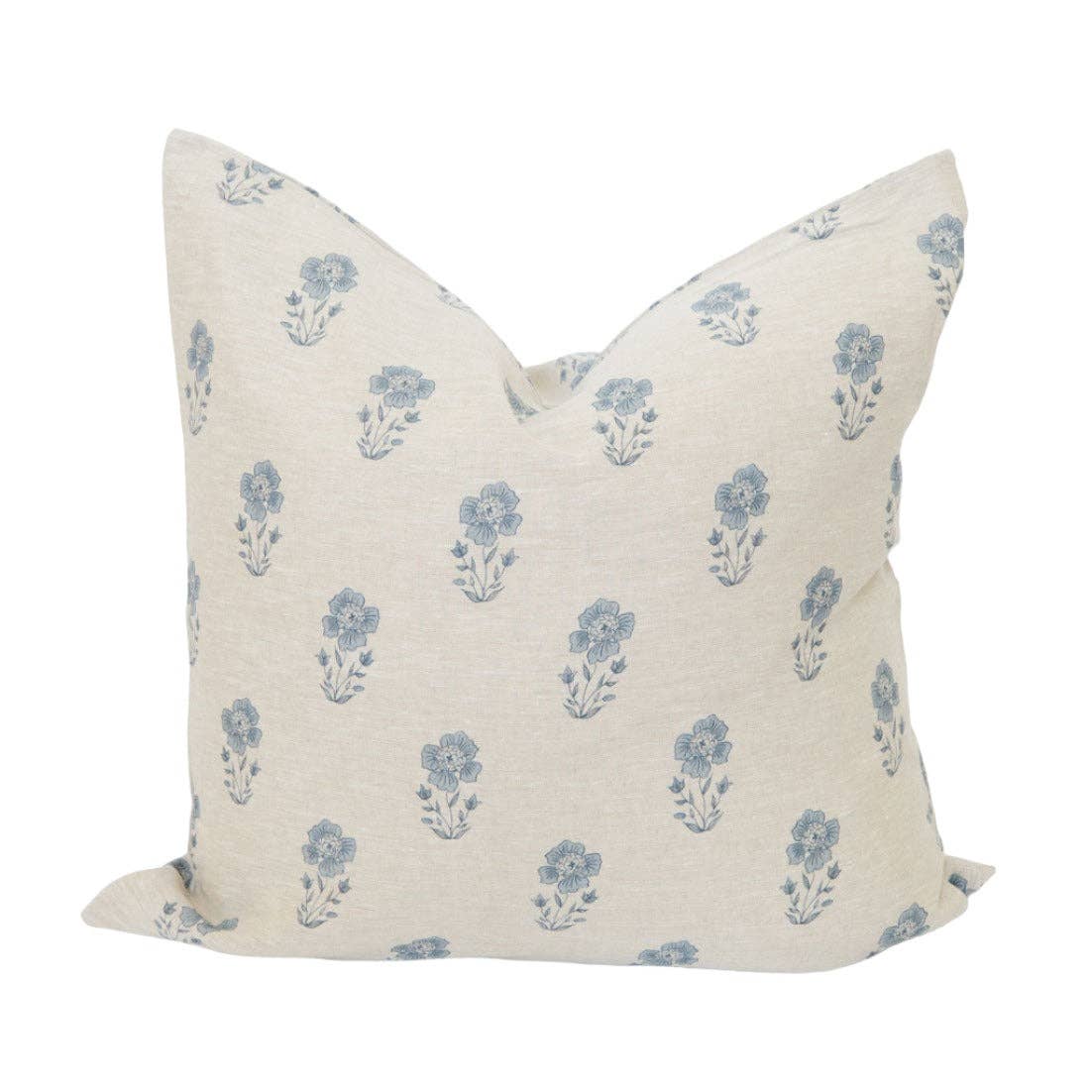 Signature Linen Petite Blue Floral Pillow Cover