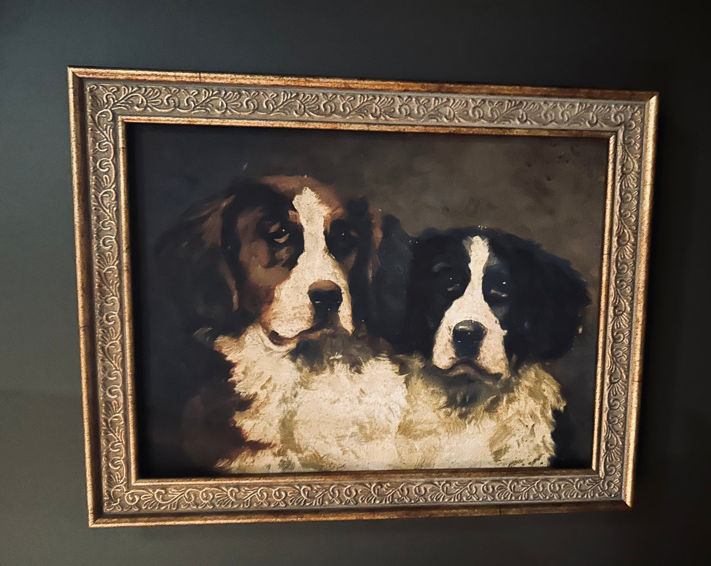 FRAMED CLASSICAL PAINTING - STRETCHED RIGID CANVAS -         “BEST BUDDY”