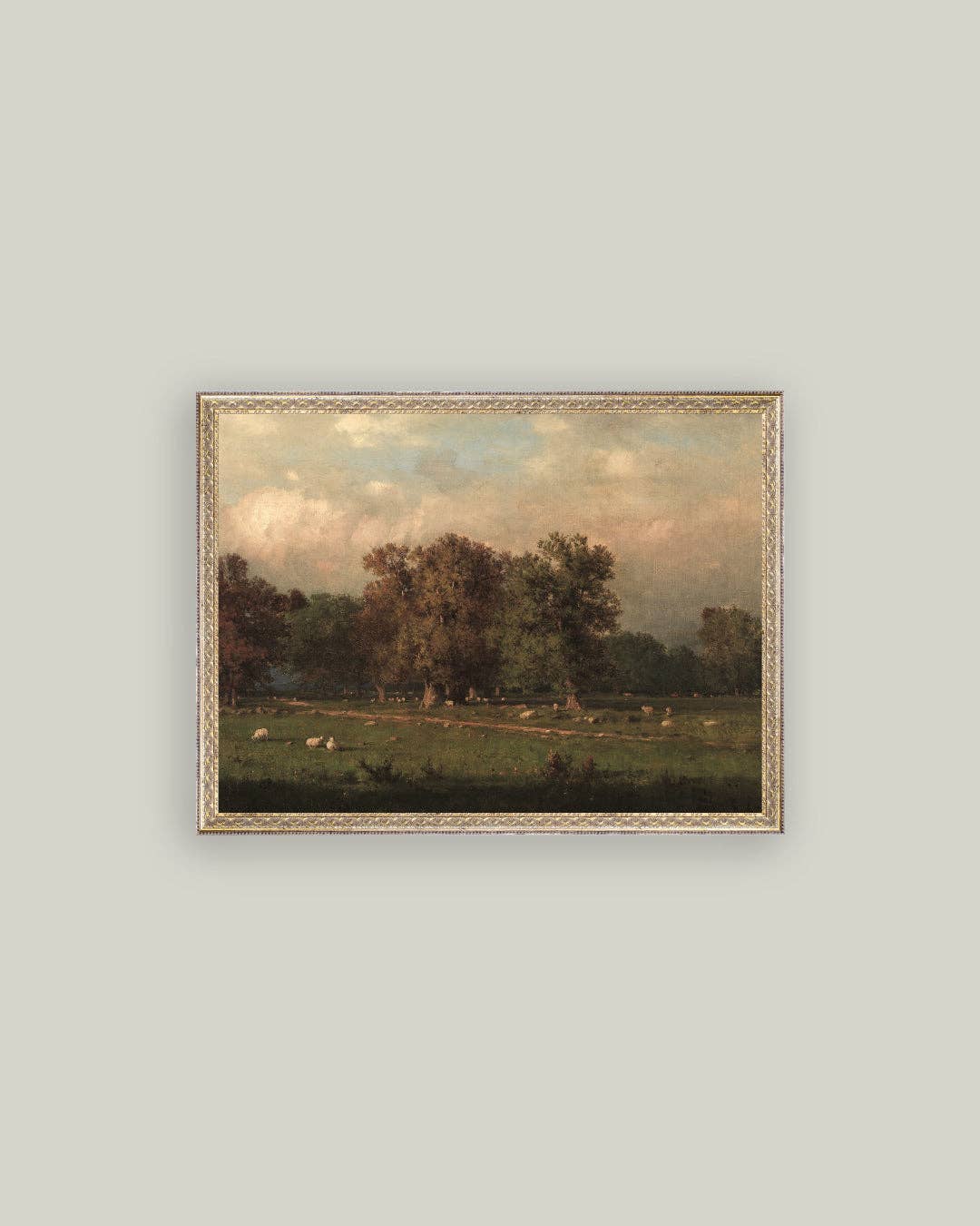 Sheep Farm Framed Antique Art