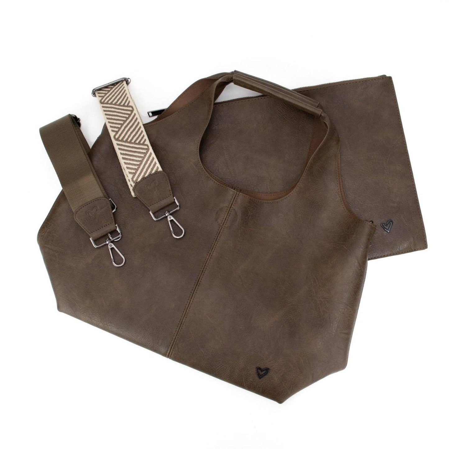 Kipling Vegan Leather Tote - Chocolate