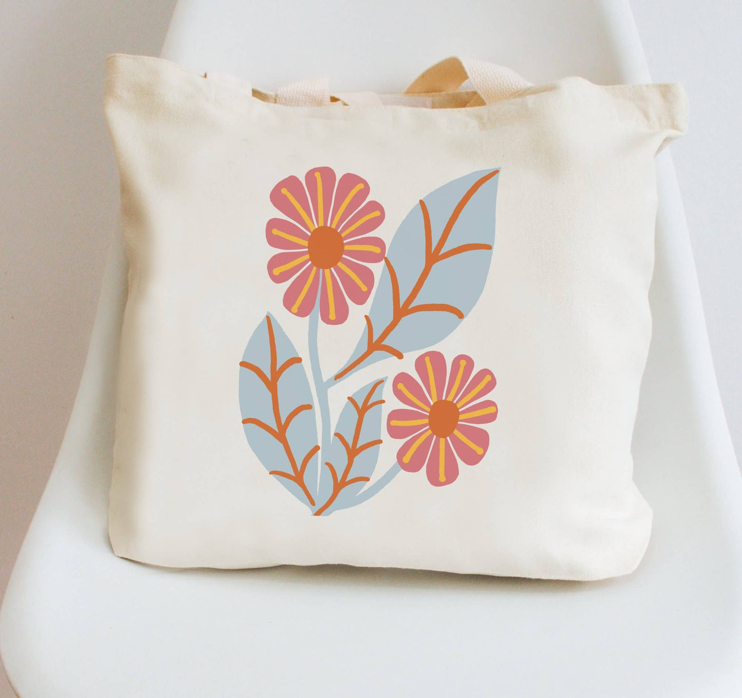 Boho Flower Tote Bag Canvas