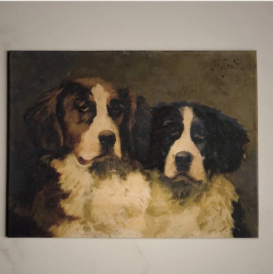 FRAMED CLASSICAL PAINTING - STRETCHED RIGID CANVAS -         “BEST BUDDY”