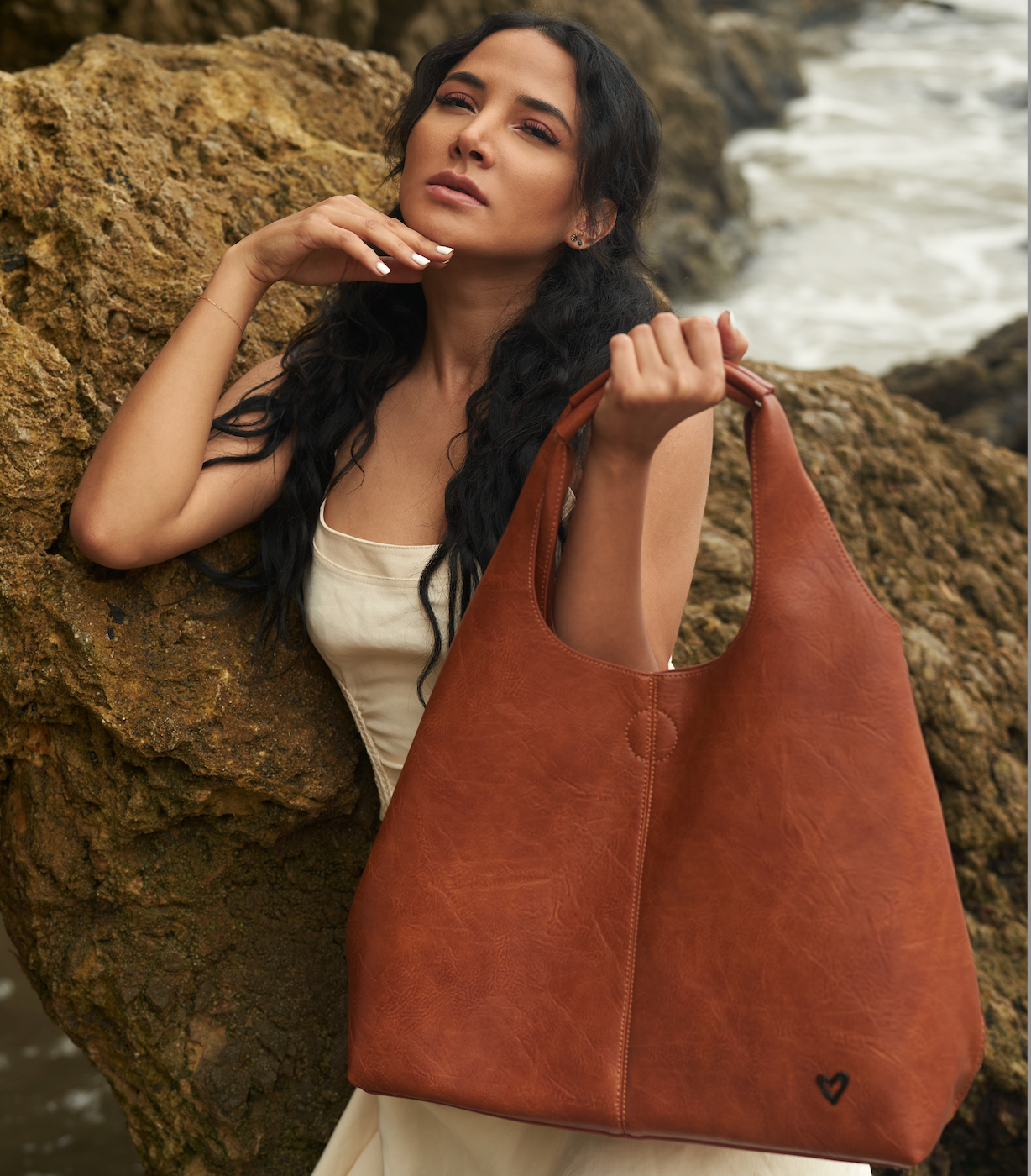 NEW: Kipling Vegan Leather Tote - Cognac