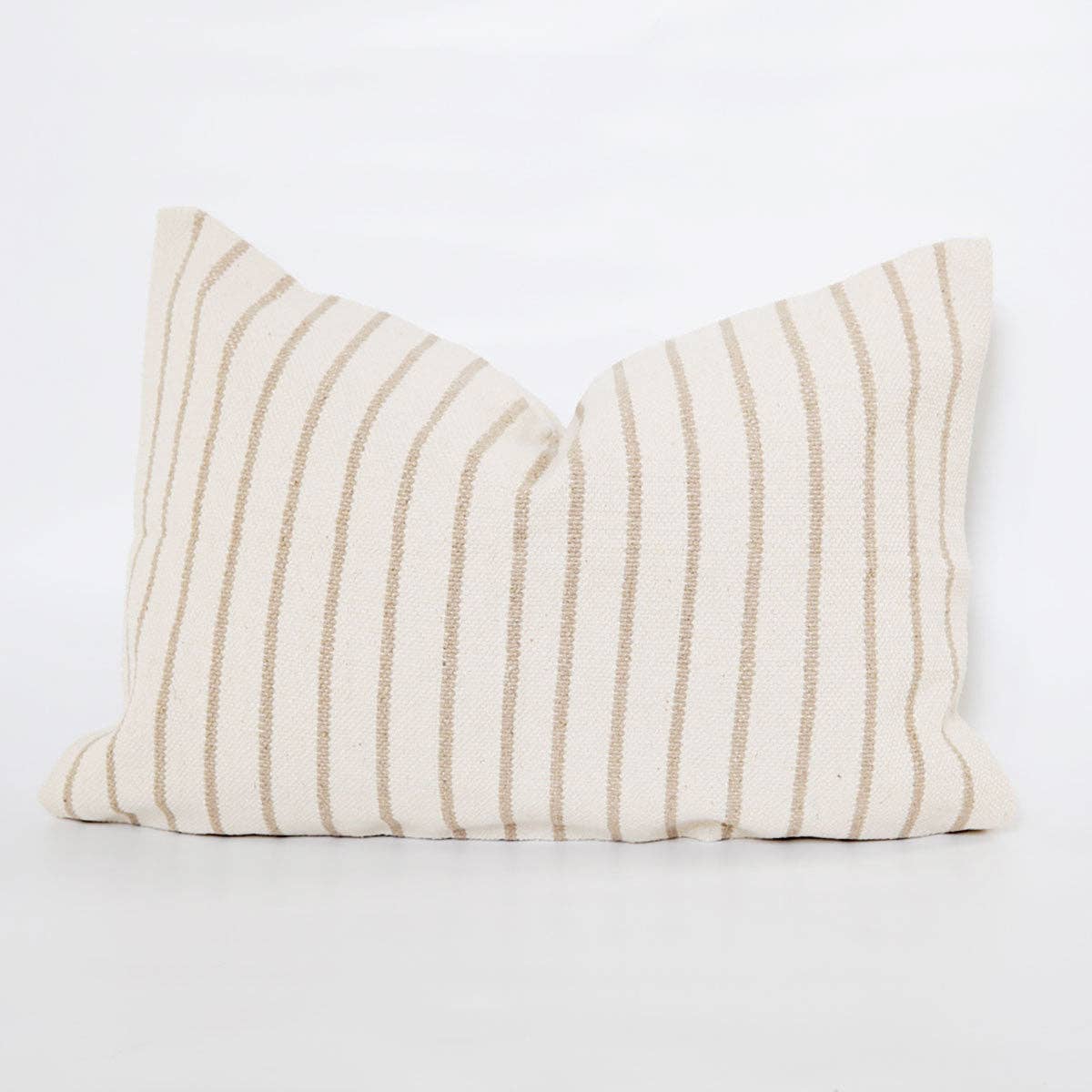 Signature Woven Natural Pinstripe Pillow Cover