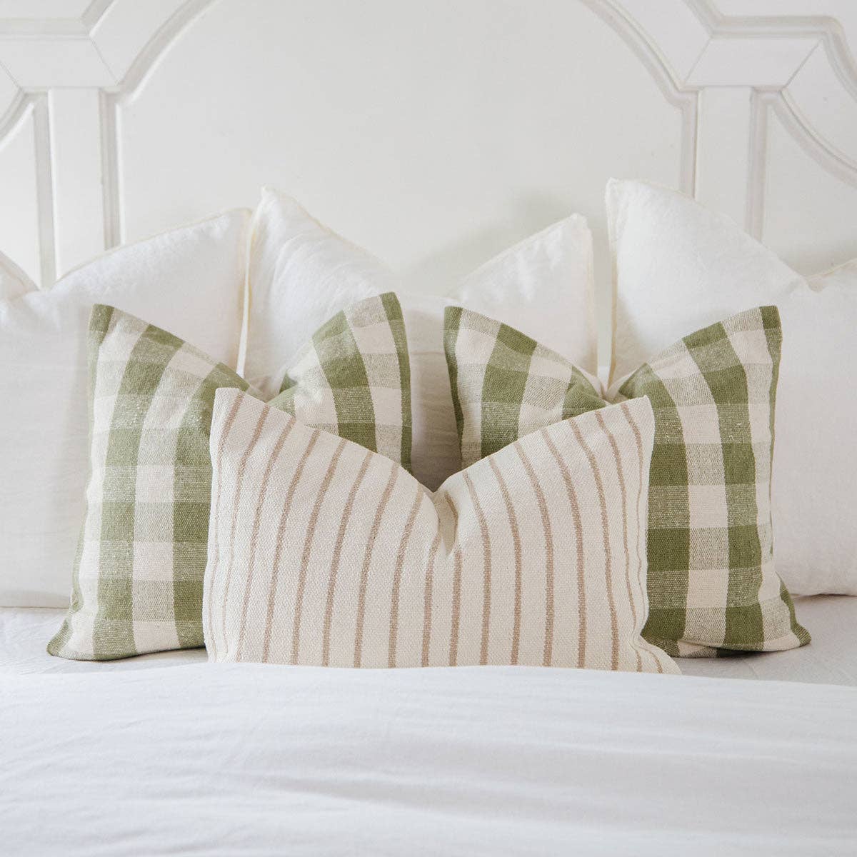 Signature Woven Natural Pinstripe Pillow Cover