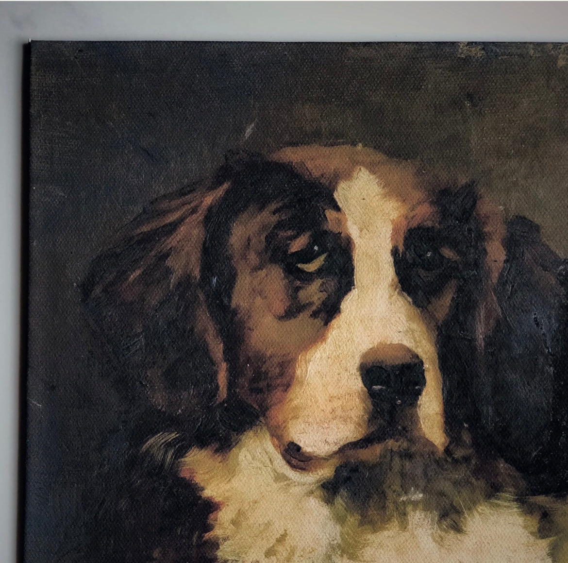 FRAMED CLASSICAL PAINTING - STRETCHED RIGID CANVAS -         “BEST BUDDY”