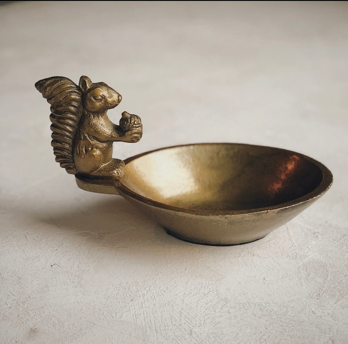 Brass Squirrel Dish