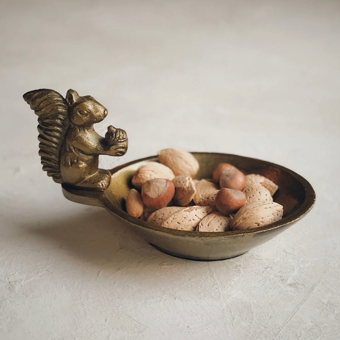 Brass Squirrel Dish