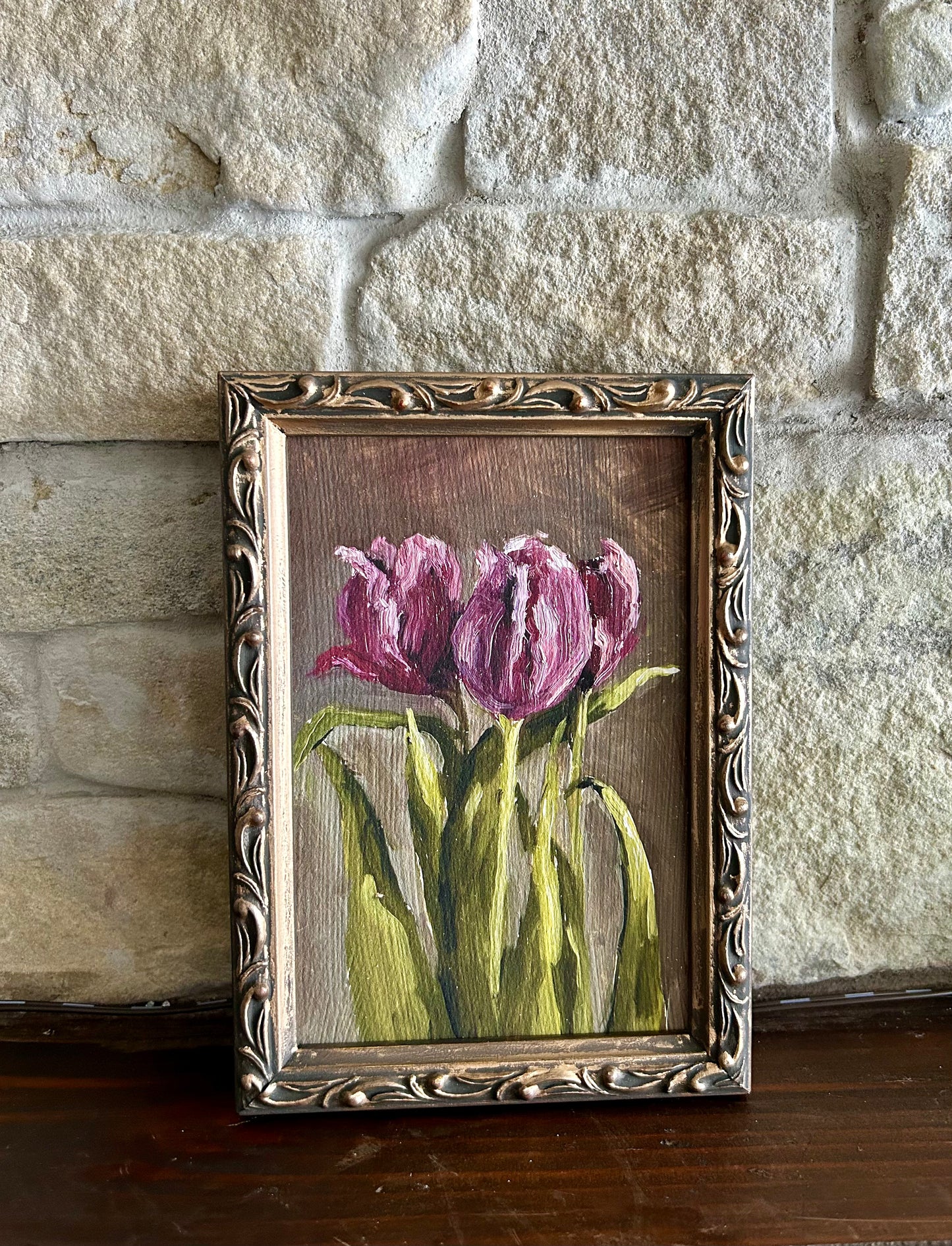 “tulips ii” 4x6"(Framed)