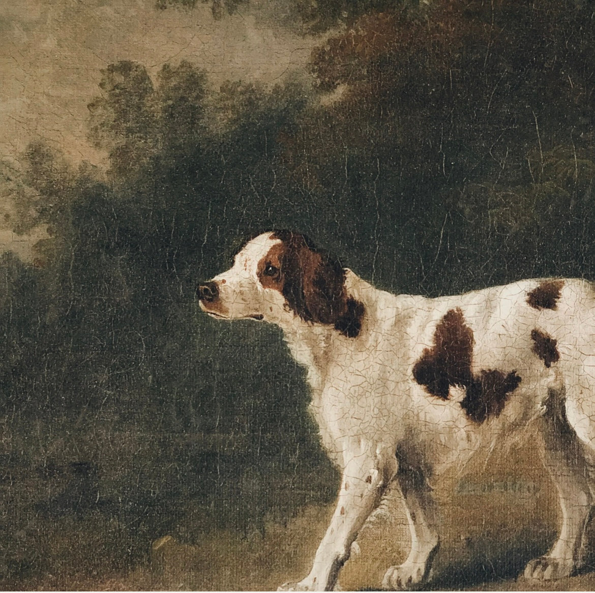 Classical Painting - Stretched Flat Rigid Canvas-Vintage Dog 9x12” (framed)