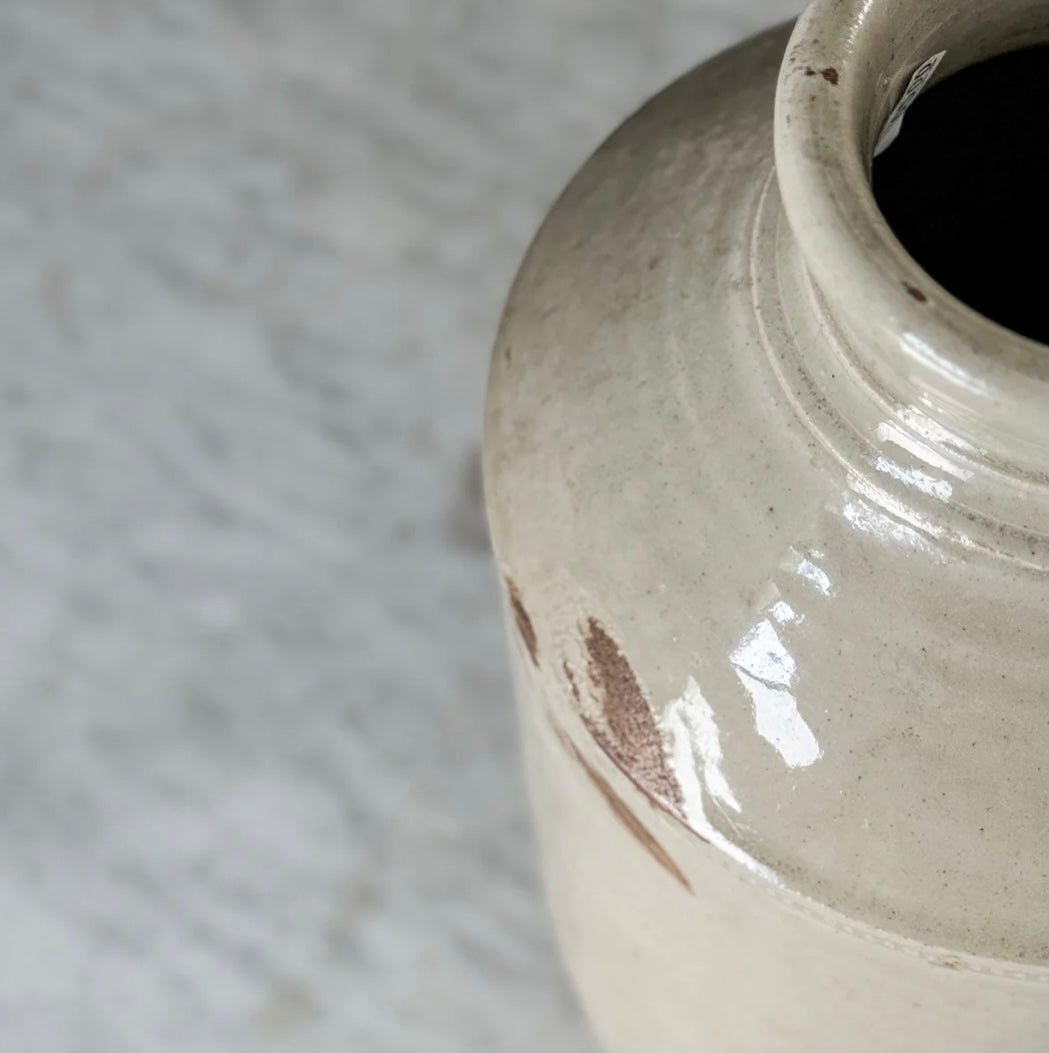 Vintage Cream Crock Vase