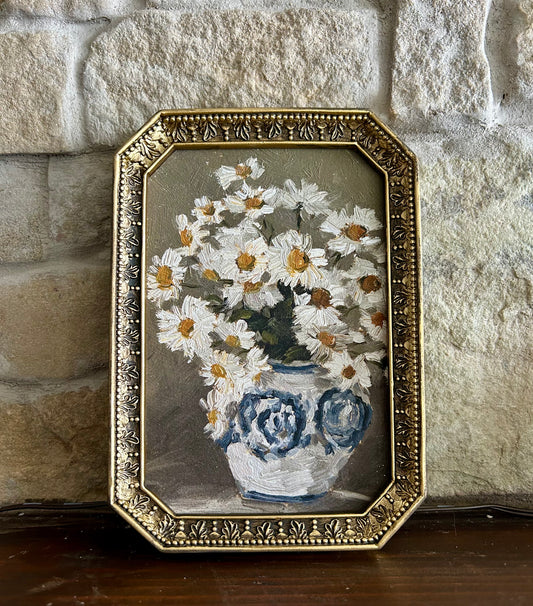 “daises in bloom” 4x6" (Framed)