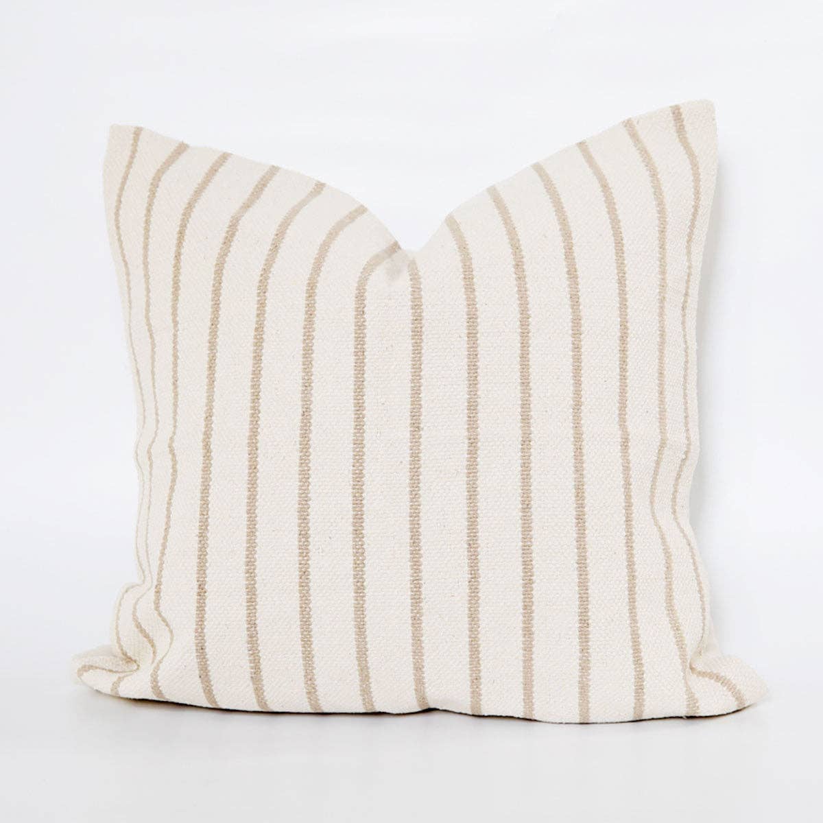 Signature Woven Natural Pinstripe Pillow Cover