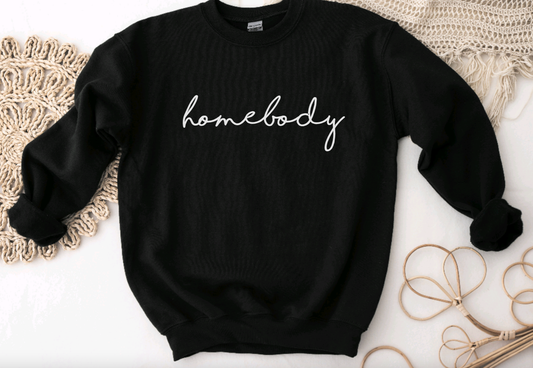 Scripted Homebody Crew Sweater, Unisex Introvert Sweatshirt