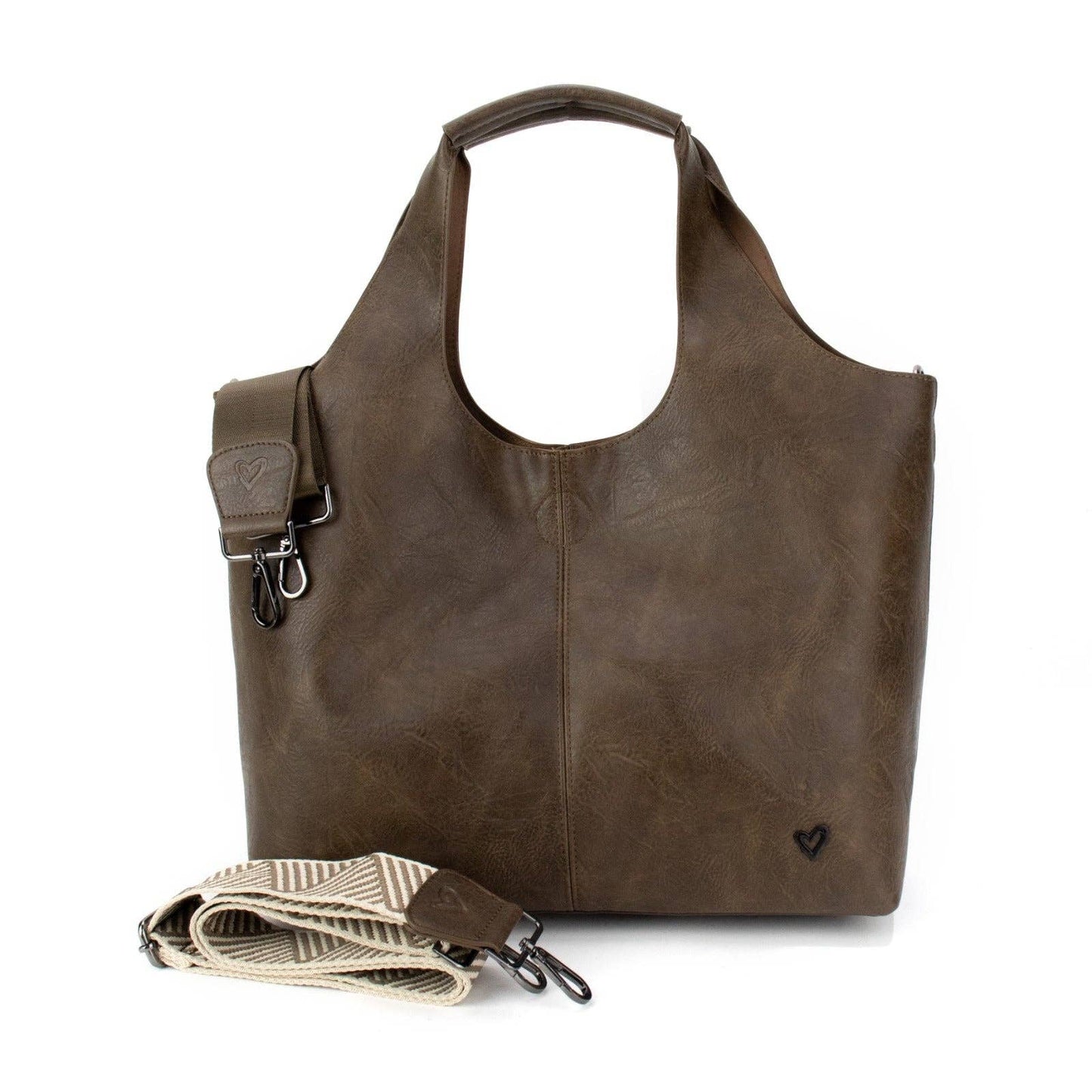 Kipling Vegan Leather Tote - Chocolate