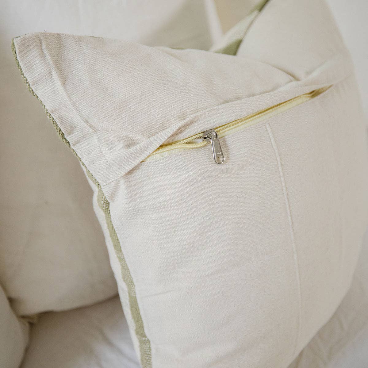 Signature Woven Natural Pinstripe Pillow Cover