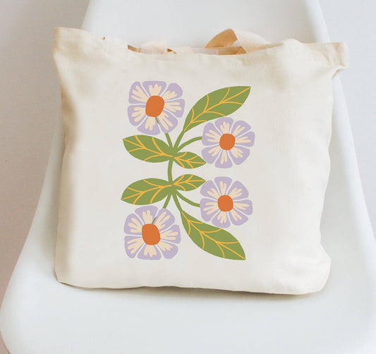 Boho Flower Tote Bag Canvas