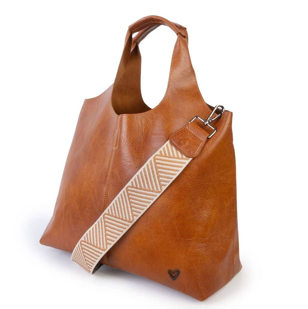 NEW: Kipling Vegan Leather Tote - Cognac