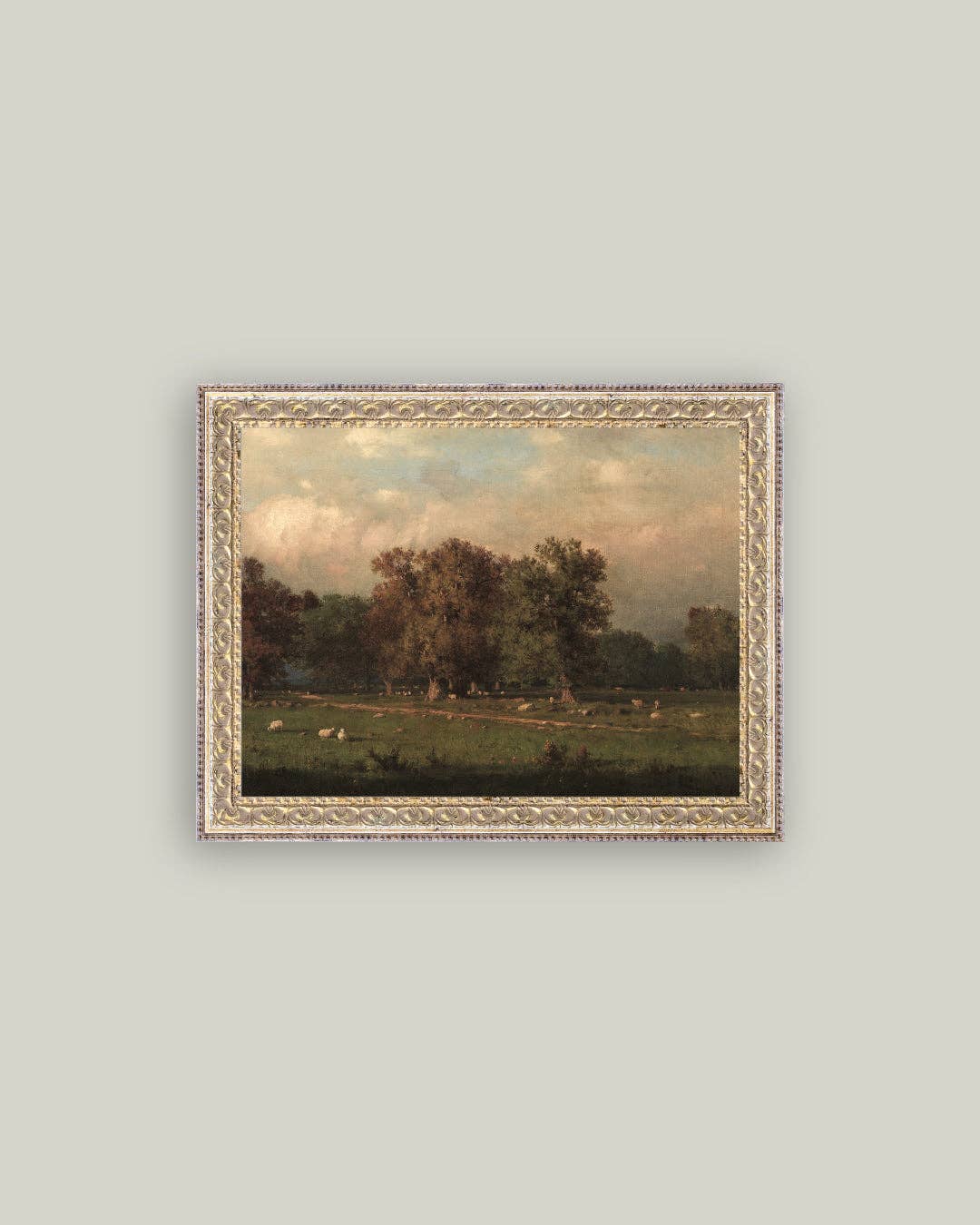 Sheep Farm Framed Antique Art