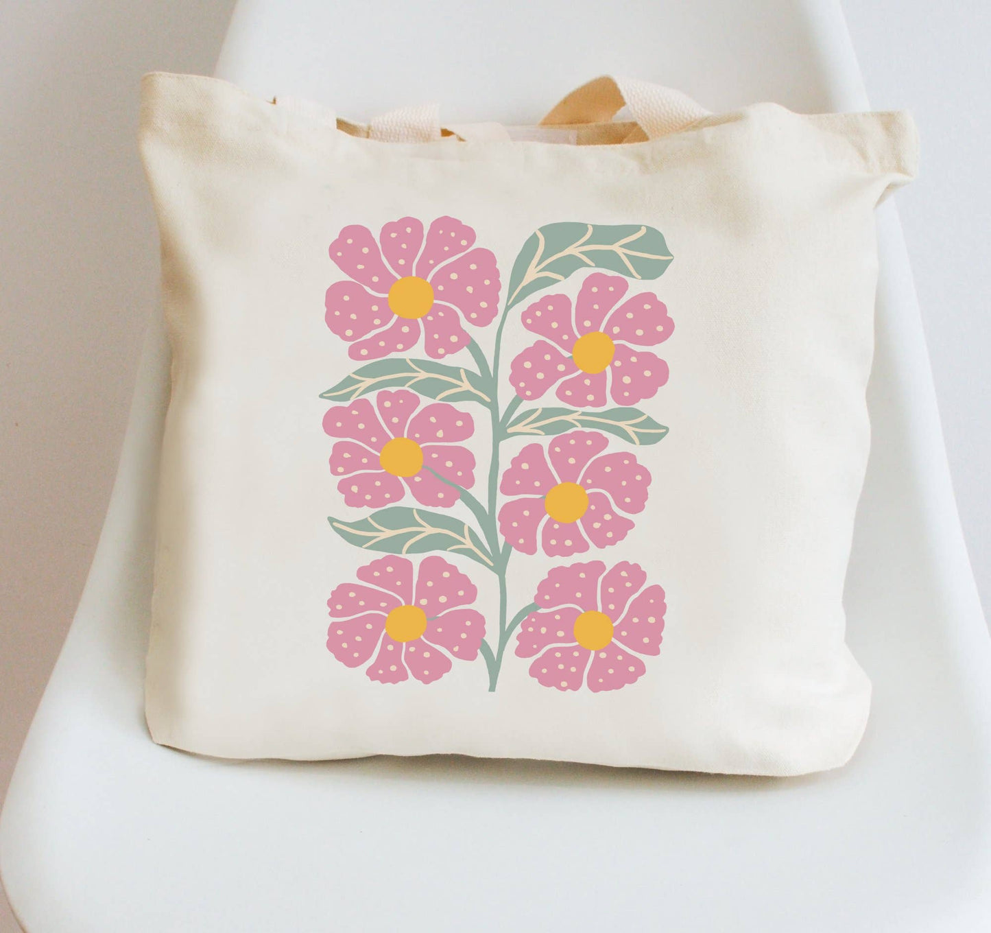 Boho Flower Tote Bag Canvas