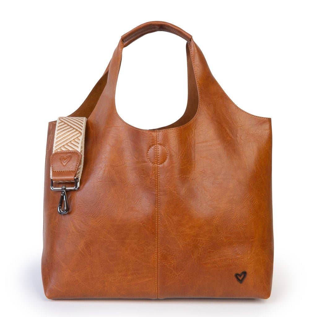 NEW: Kipling Vegan Leather Tote - Cognac