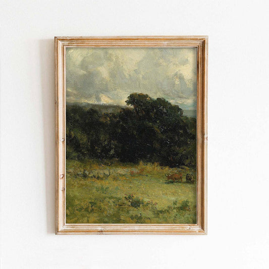 Shaded Hill Vintage Art Print - Framed