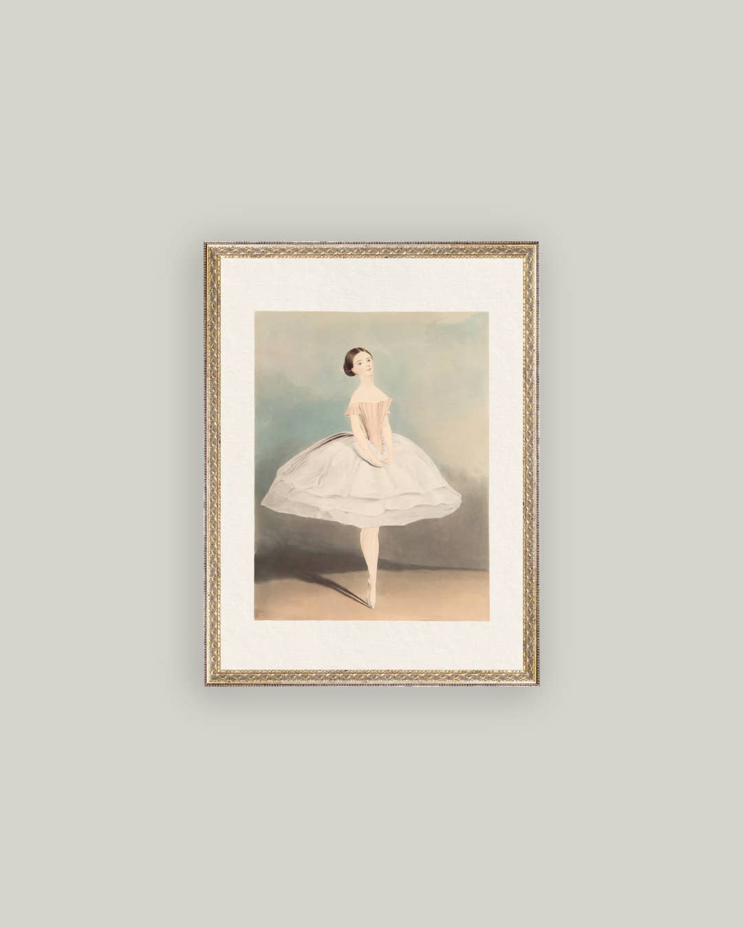 Ballerina Framed Antique Art