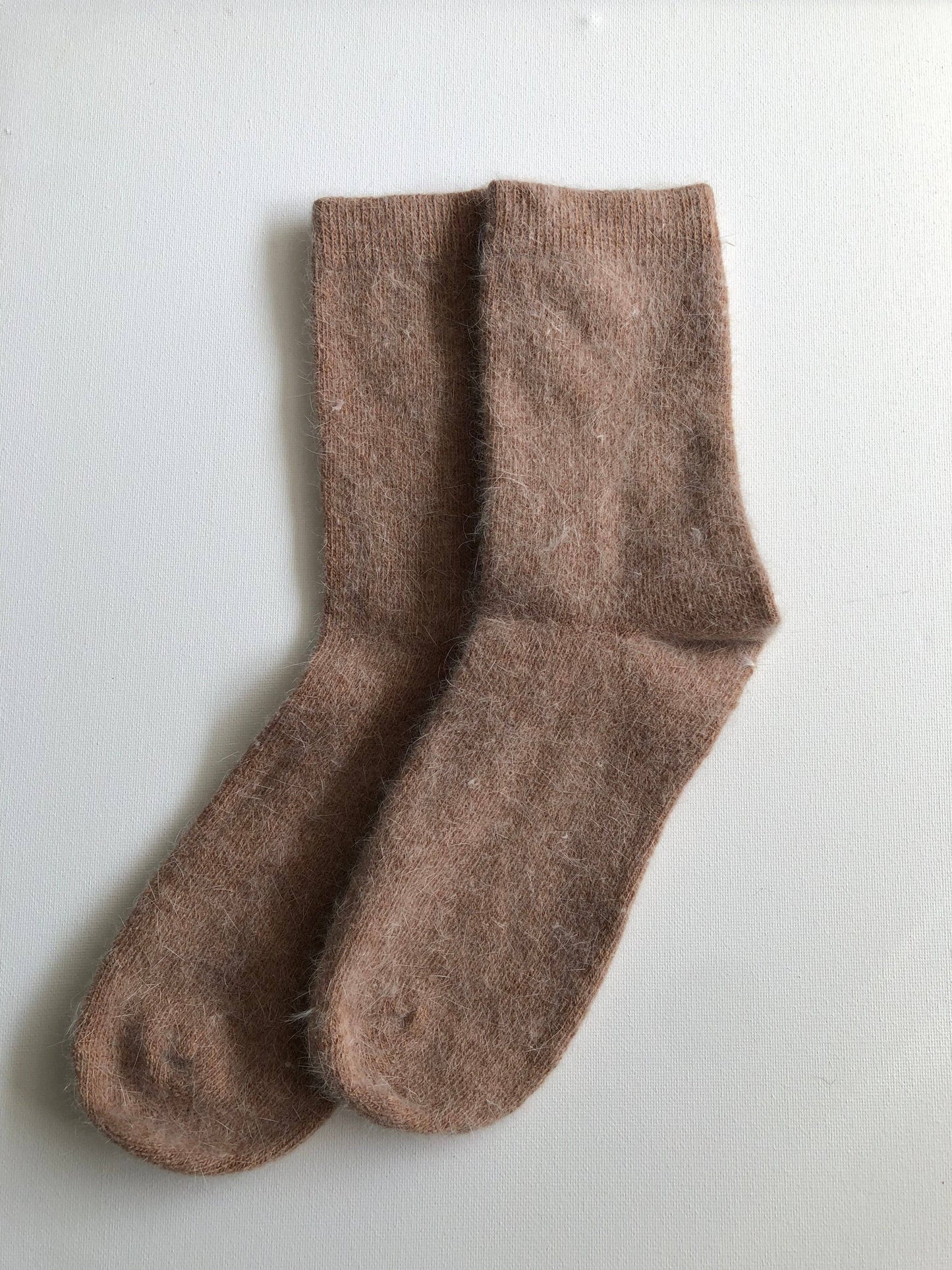 FLUFFY ANGORA SOCKS - NEUTRAL