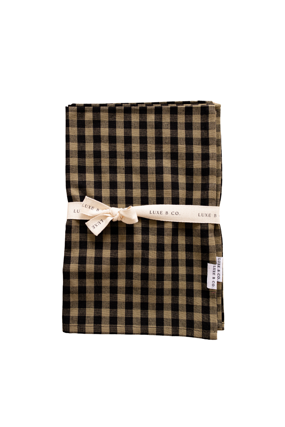 Olive Green Gingham Kitchen Dish Towels Luxe B Co. Set of 2