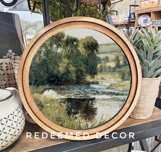 8" Round Green River Art