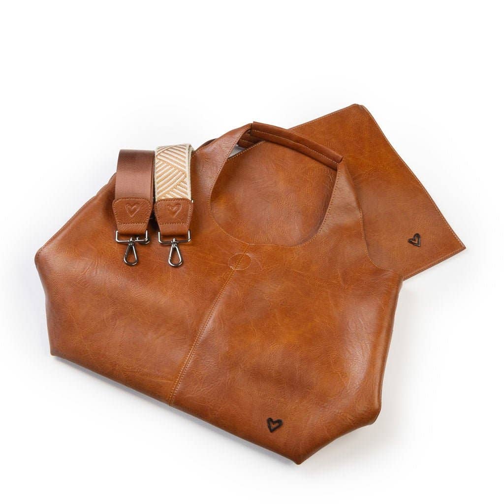 NEW: Kipling Vegan Leather Tote - Cognac